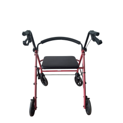 Andador con 4 ruedas asiento frenos adultos plegable aluminio ortopedia 24 horas - ortopedia24horas.pe