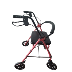 Andador con 4 ruedas asiento frenos adultos plegable aluminio ortopedia 24 horas - ortopedia24horas.pe